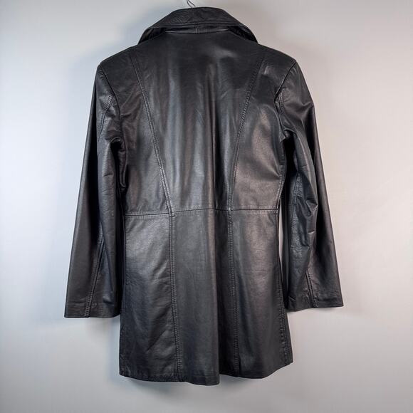 Fabiola Genuine Leather Black Vintage 70's Streetwear Style Jacket - Picture 6 of 6